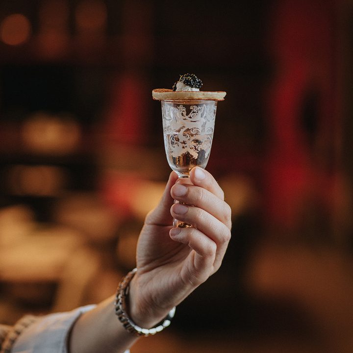 Copa de cata de caviar